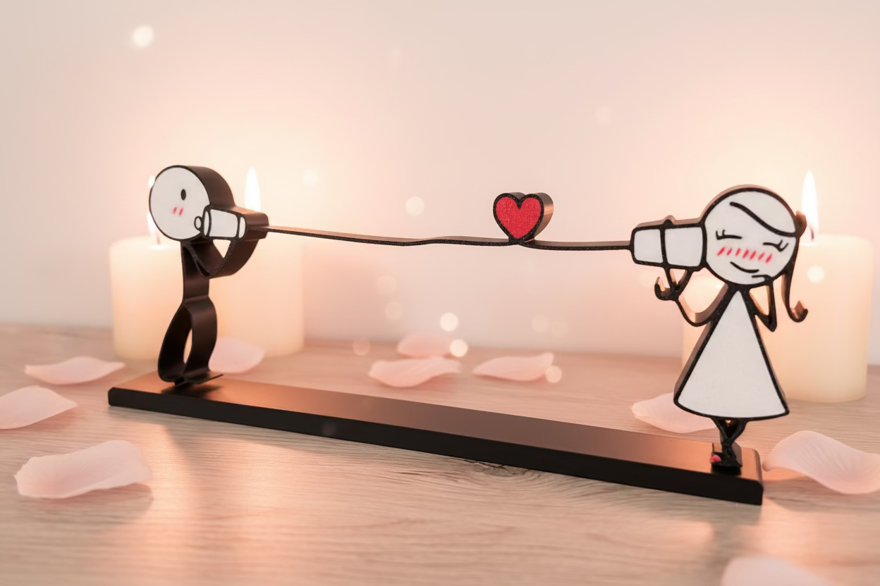 Décoration bonhommes amoureux | Idée cadeau Saint-Valentin